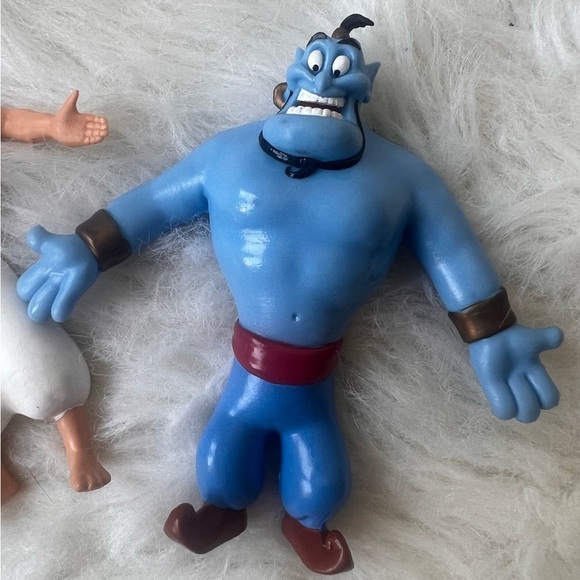 VTG Disney Aladdin + Jasmine + Genie PAX Bendable PVC Poseable Action Figures - Picture 8 of 10